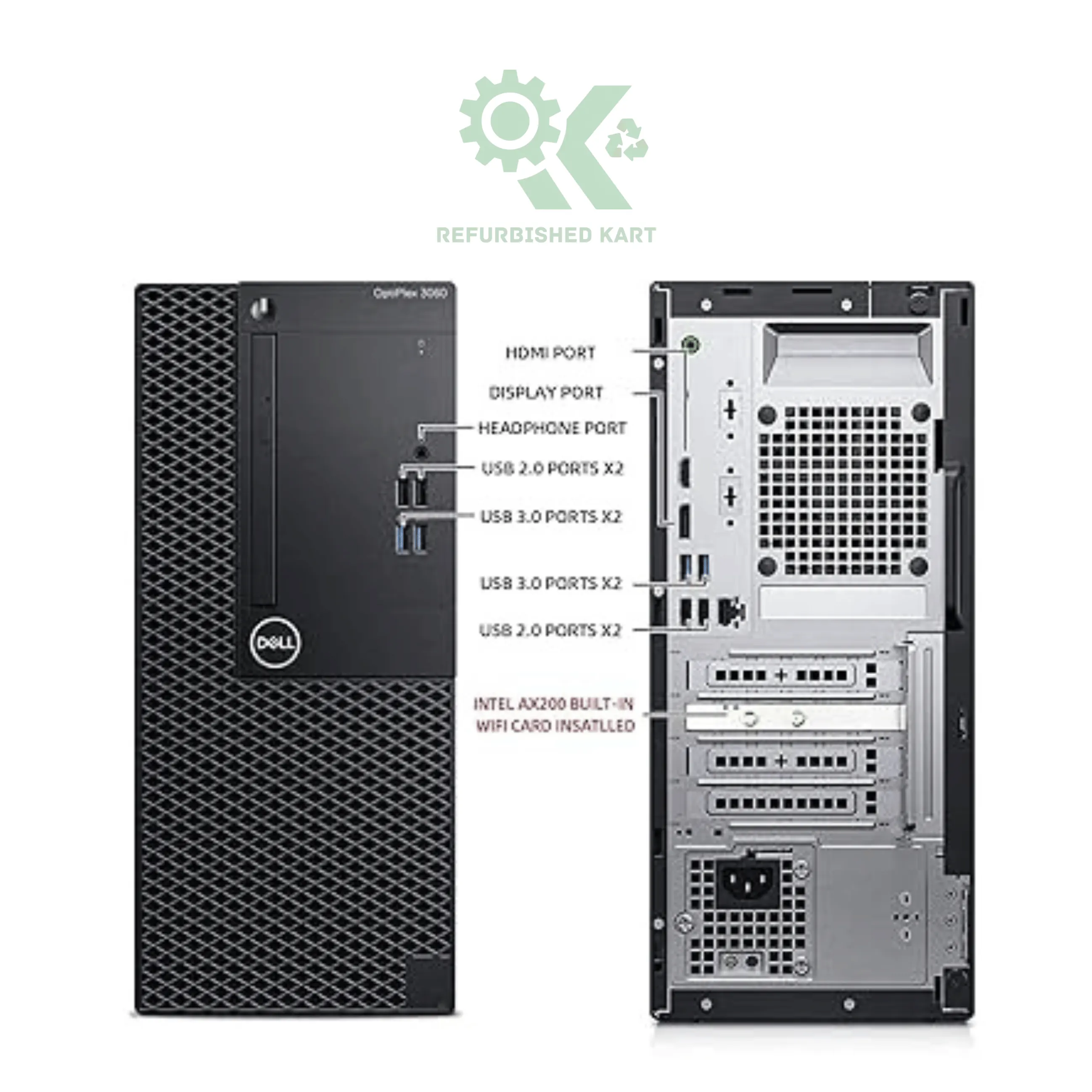 Dell OptiPlex 3060 Tower Desktop (Intel Core i5‑8500, 8th Gen, 6‑Core)